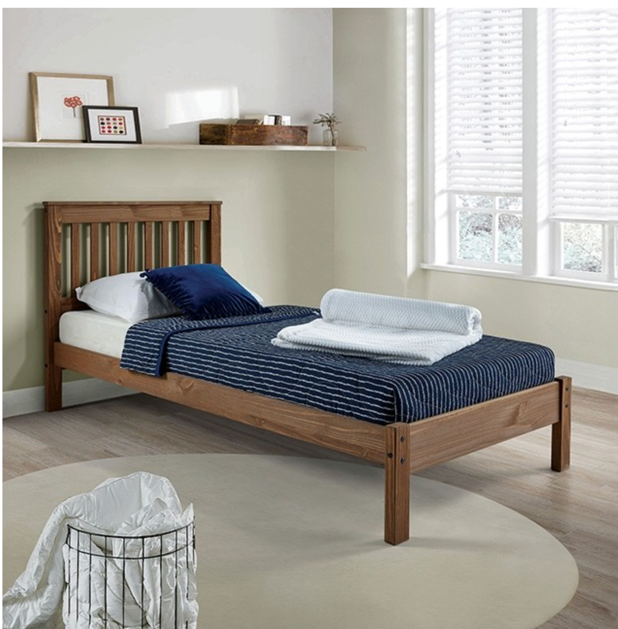Cama doble Crestwell - Caoba