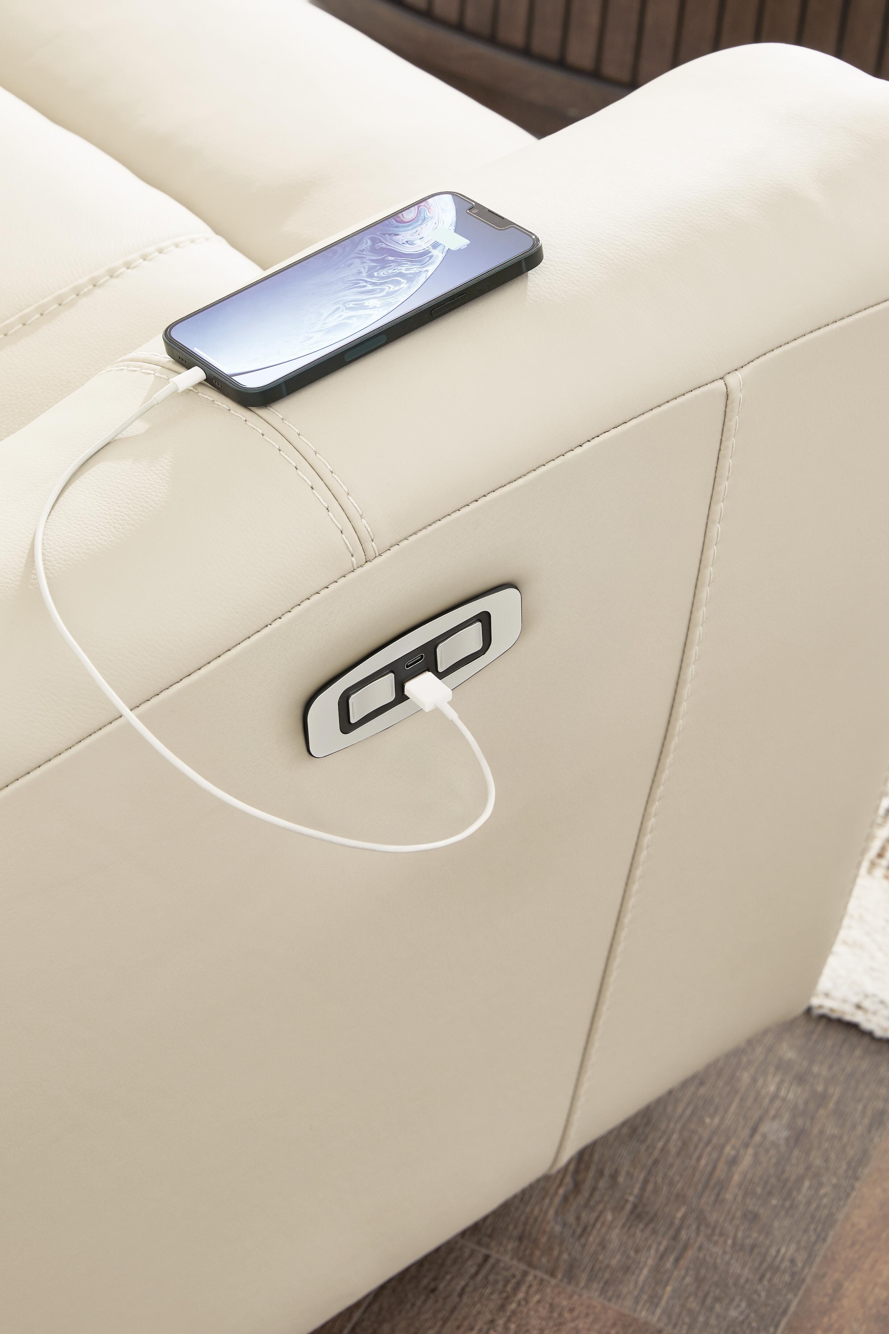 Sofá biplaza reclinable eléctrico Dahlmoore con consola