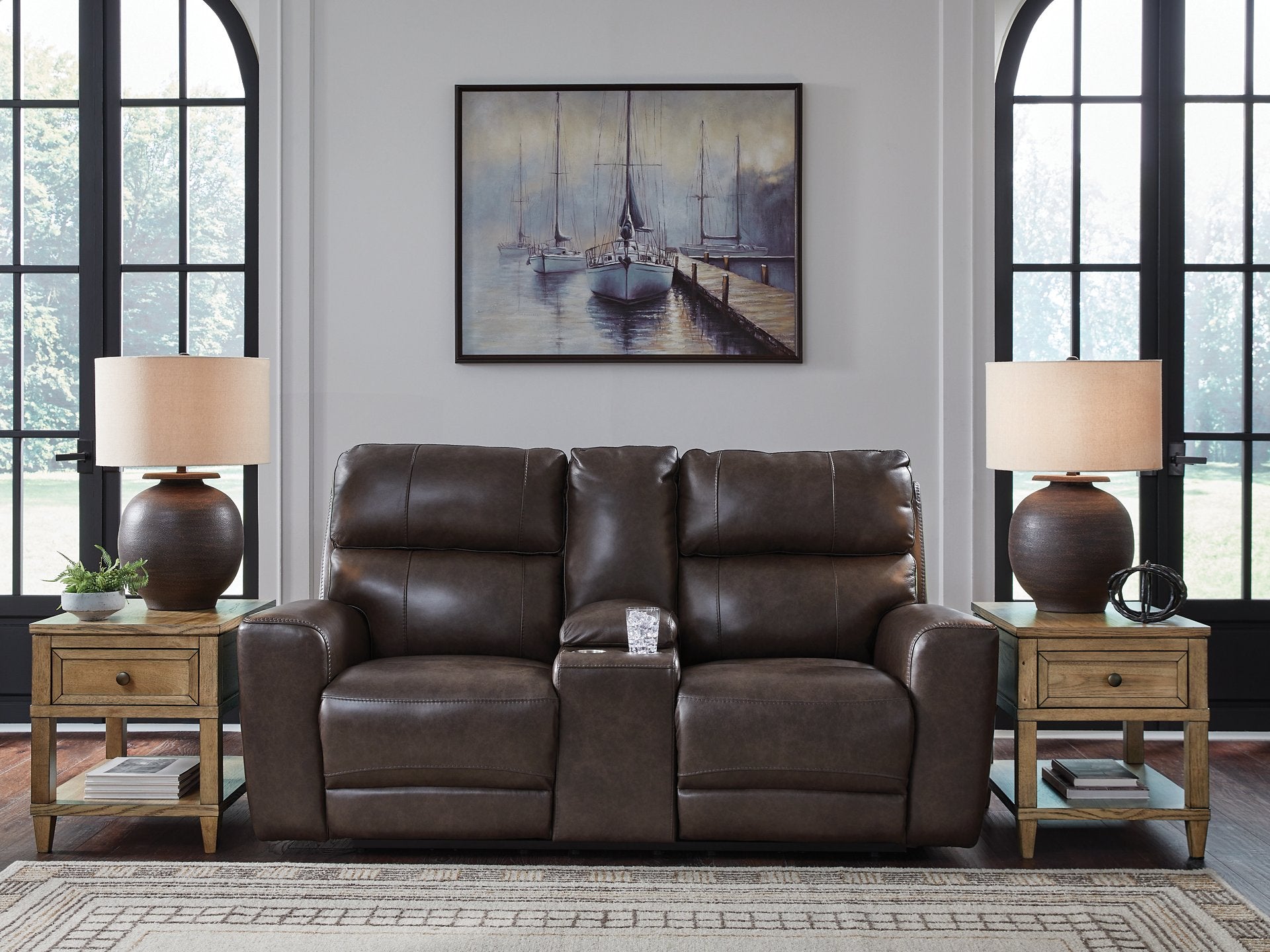 Crossplex Power Reclining Loveseat with Console