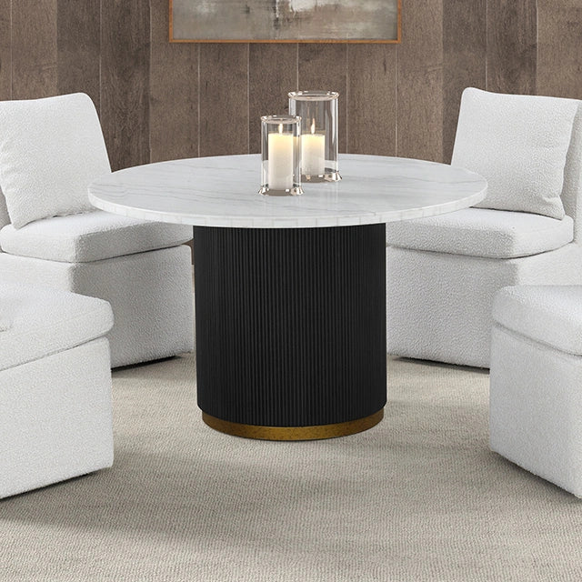 Juego de mesa de comedor Varde de 5 piezas, blanco