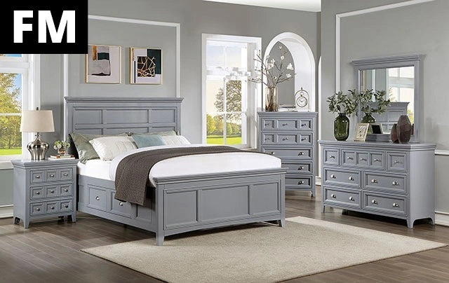 CASTILE Cama King, King (oriental), Matrimonial, Queen e individual, blanco, rosa y gris