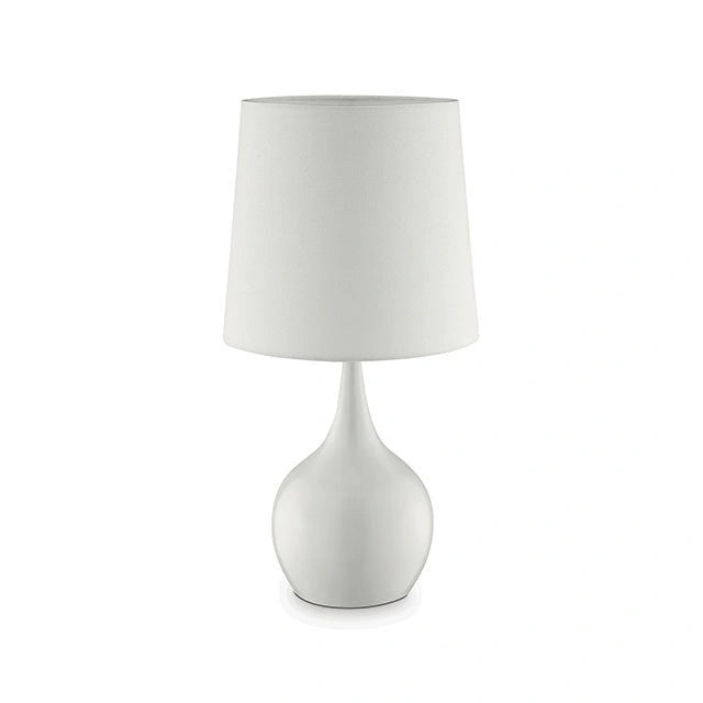 Lámpara de mesa Edie White de 23.5" de alto, blanca brillante