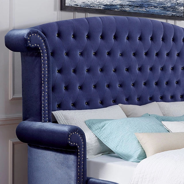 Cama ALZIR King California, King y Queen, Azul
