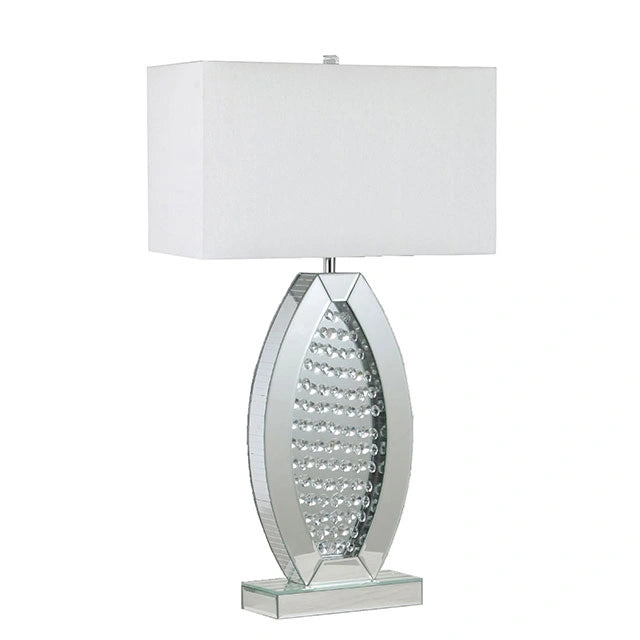 Lámpara de mesa MYDA, plata/blanco