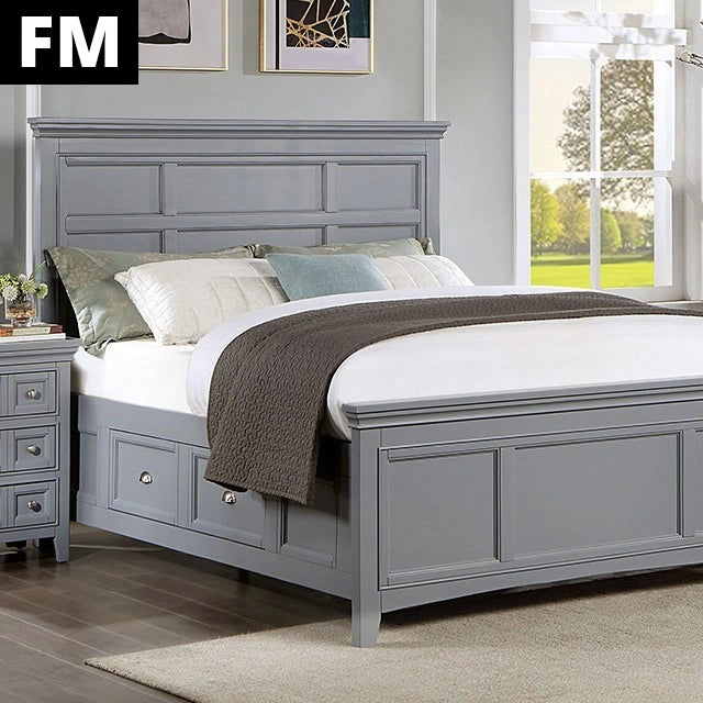 CASTILE Cama King, King (oriental), Matrimonial, Queen e individual, blanco, rosa y gris