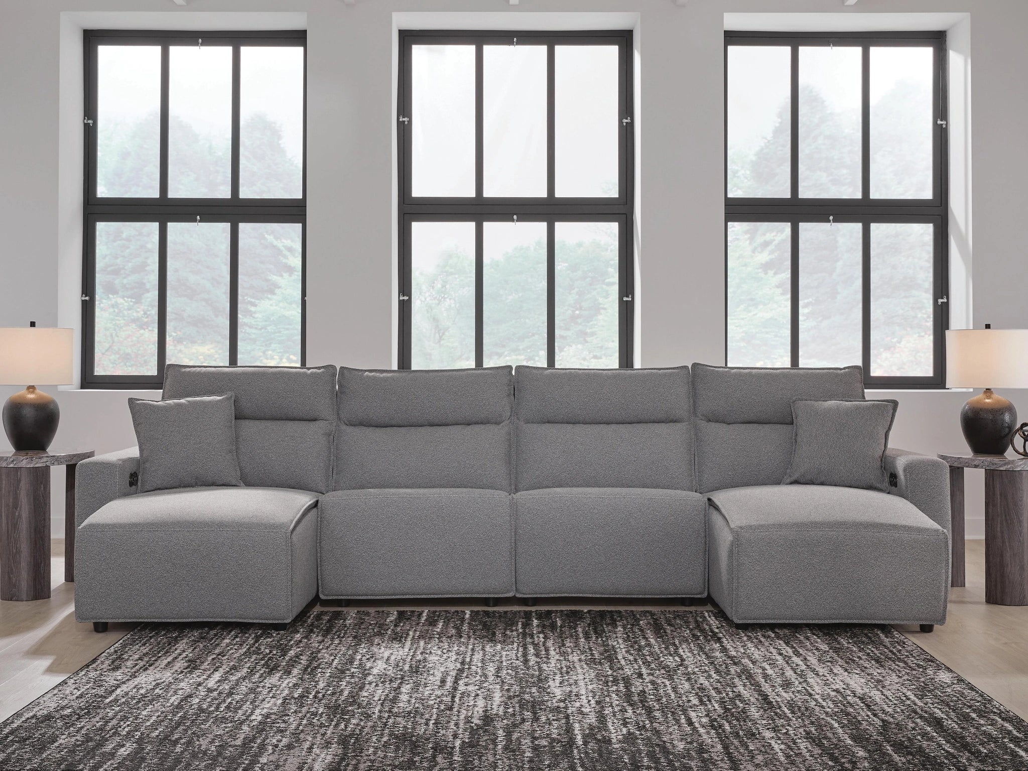 Seccional reclinable eléctrico Modmax con chaise longue