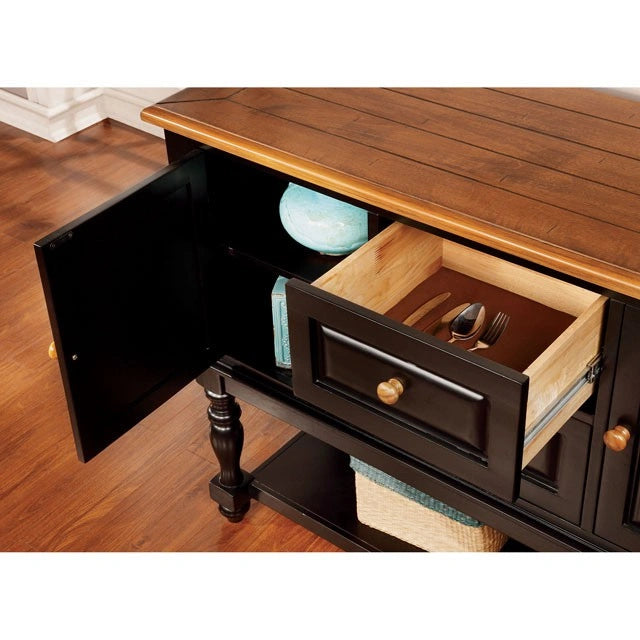 Servidor Mayville negro/roble envejecido