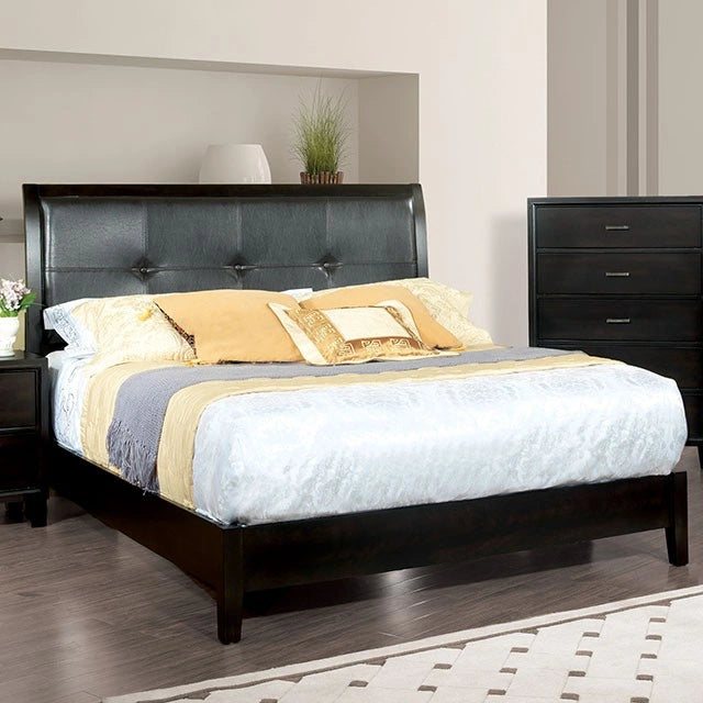 Cama Enrico Queen Marrón, Negro y Cerezo