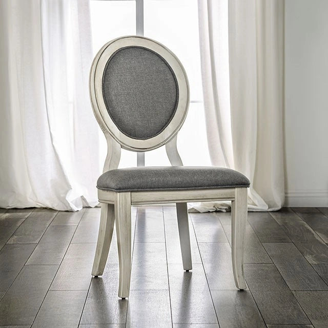 Silla auxiliar Kathryn blanca/gris antiguo, blanco antiguo (2/caja)
