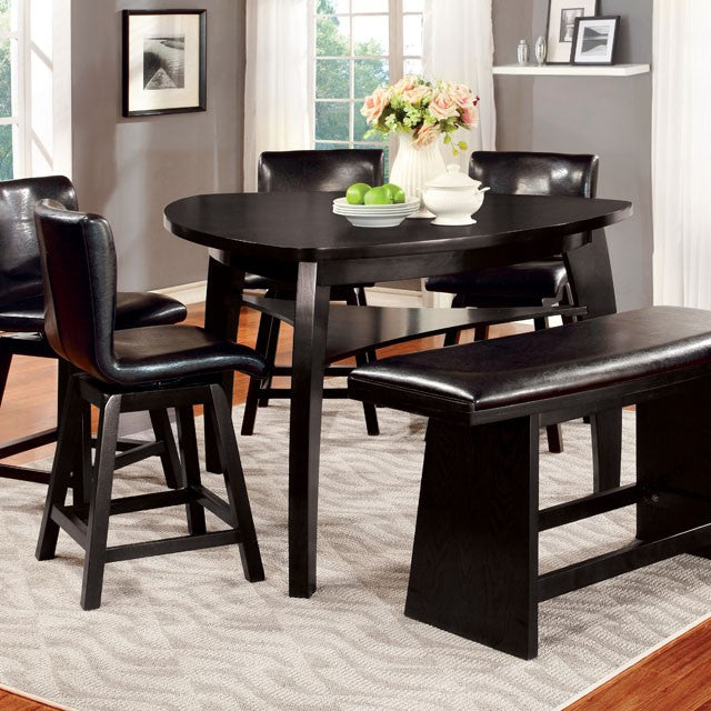 Juego de mesa de altura de mostrador Hurley de 6 piezas con banco