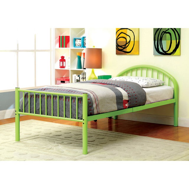 Cama matrimonial Rainbow Negra, Blanca, Plateada, Negra y Verde