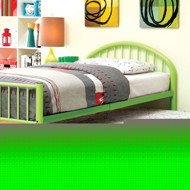 Cama matrimonial Rainbow Negra, Blanca, Plateada, Negra y Verde
