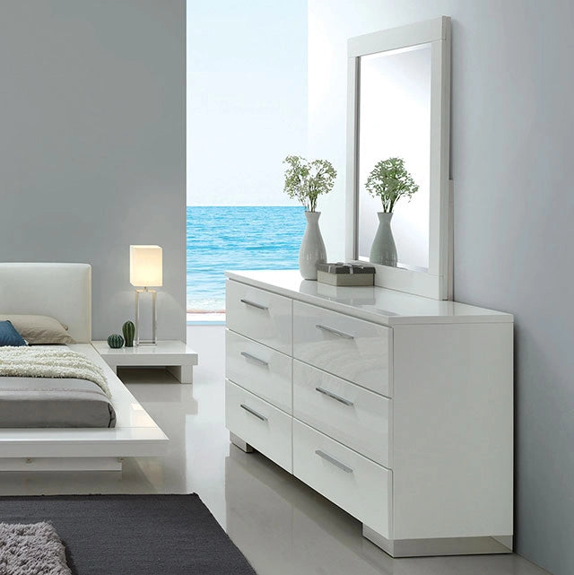 Cómoda Christie en blanco brillante