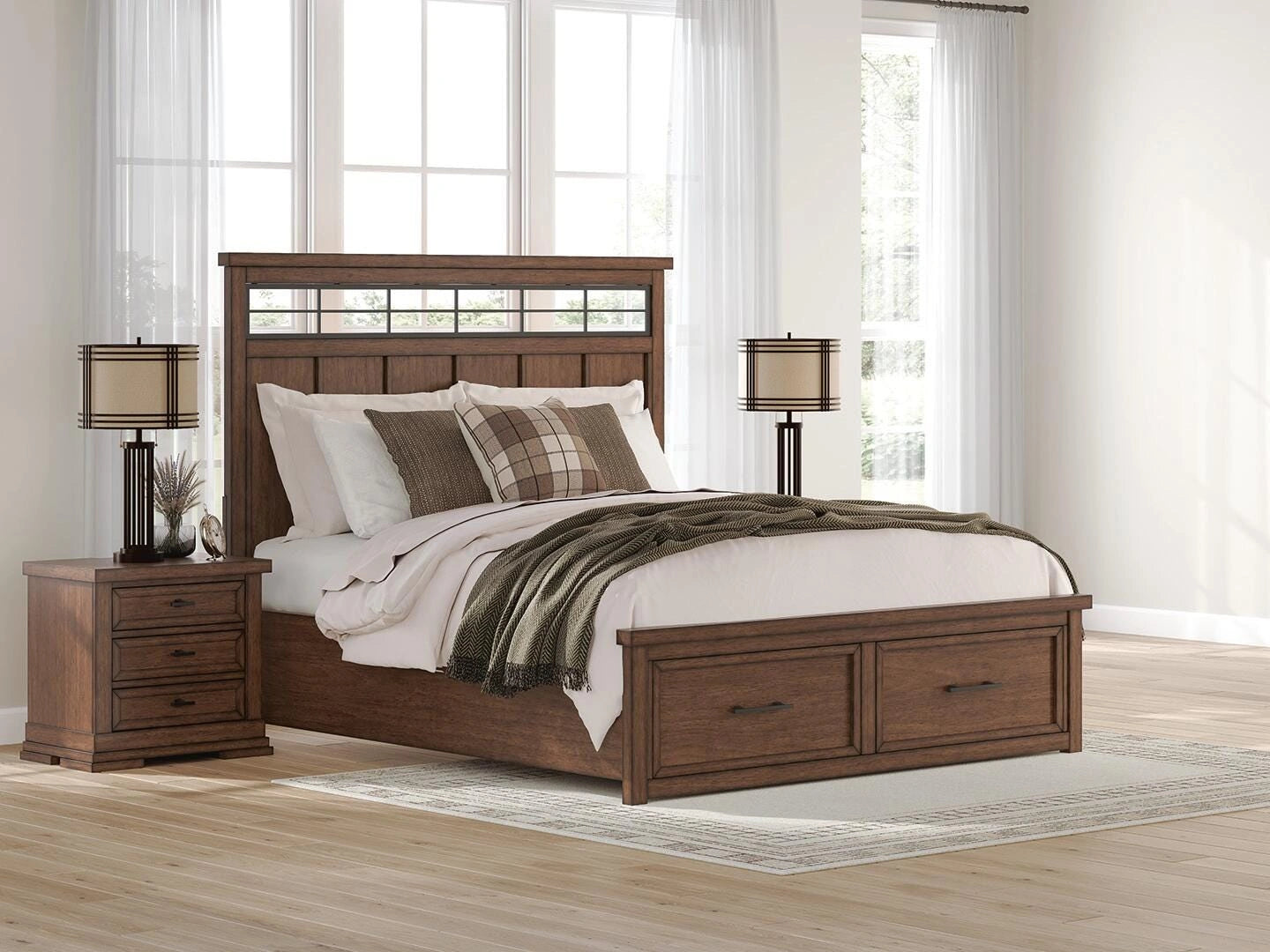 Cama con almacenaje en panel Taffenbrook