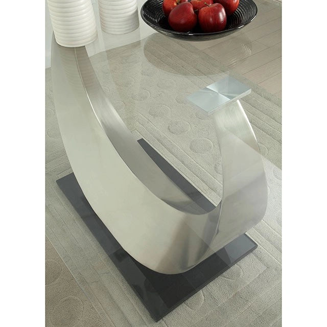 Mesa de comedor ORLA plateada/negra
