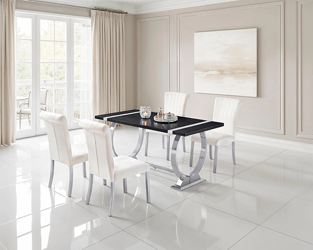 Mesa de comedor Horley de 60 pulgadas, estructura plateada