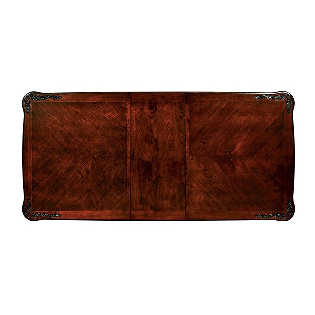 Mesa de comedor ELANA de cerezo marrón con extensión de mariposa de 18 pulgadas
