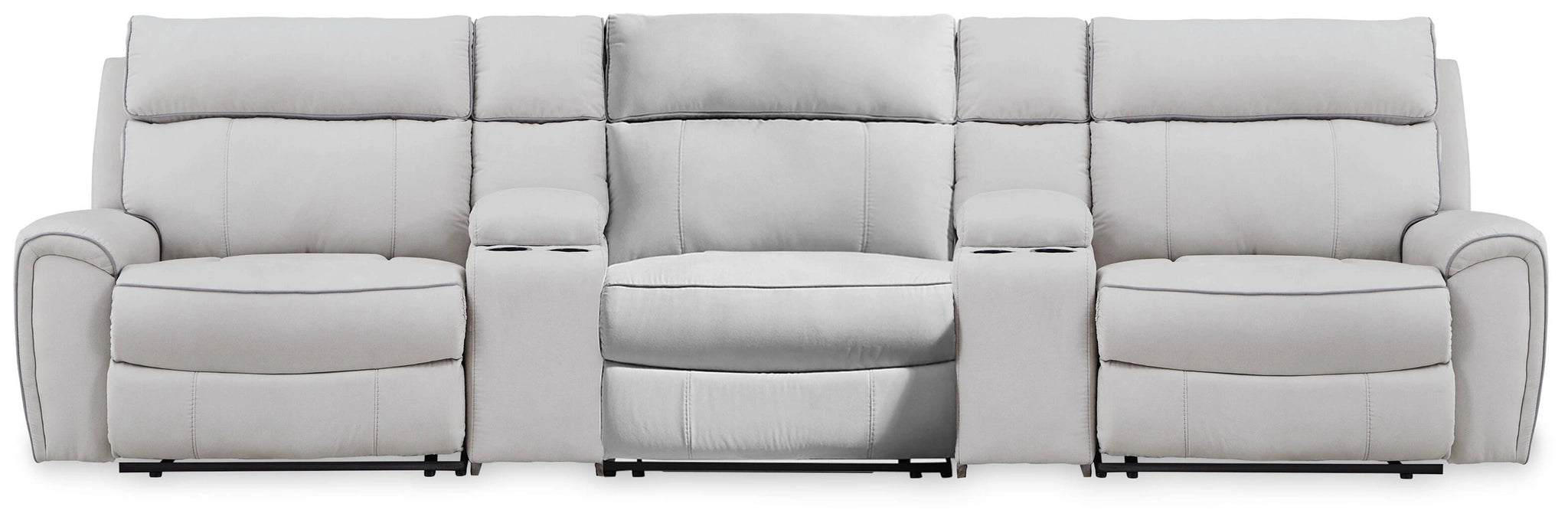 Seccional Reclinable Social Pointe con Consolas de Almacenamiento