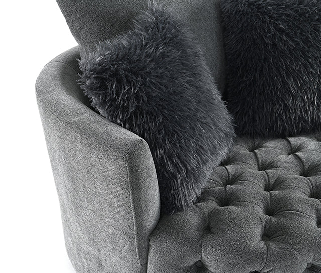 Sillón giratorio Sofi con botones capitoné