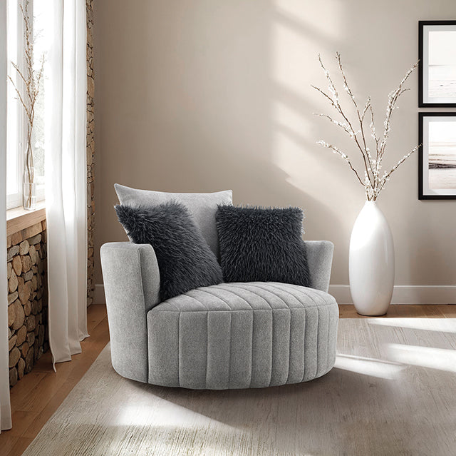 Sillón giratorio con mechones Hoople Channel