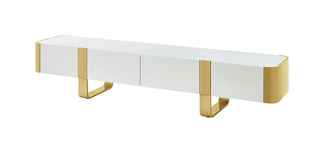 Mueble de TV Larvik Blanco con Marco Dorado