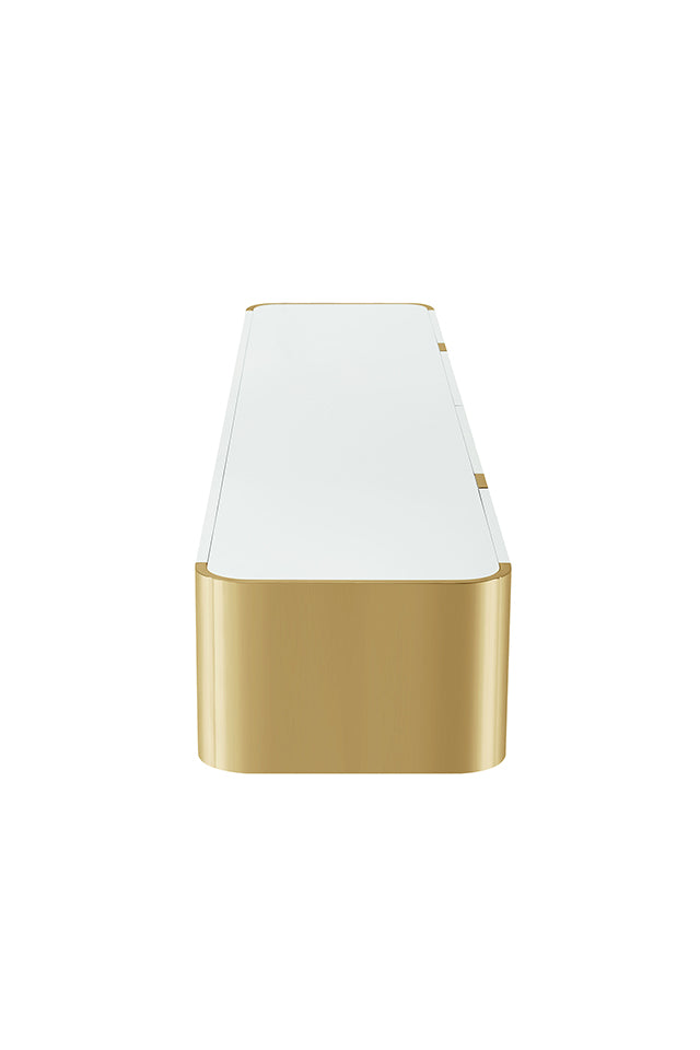 Mueble de TV Larvik Blanco con Marco Dorado