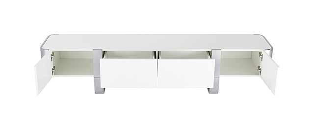 Mueble de TV Larvik Blanco con Marco Plateado