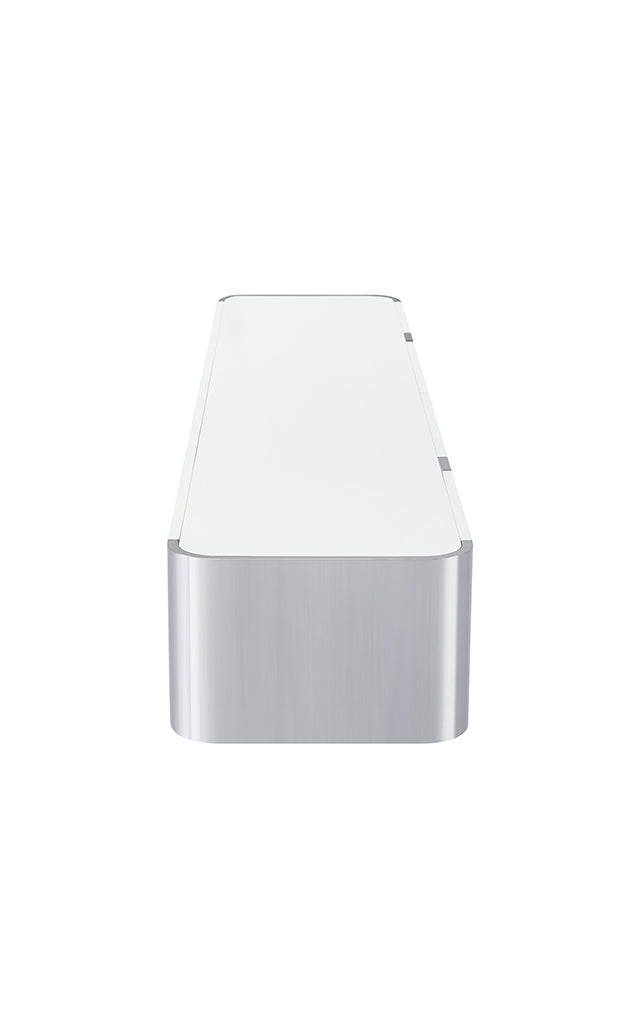 Mueble de TV Larvik Blanco con Marco Plateado