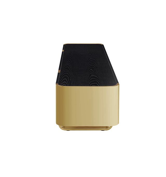 Mueble de TV Leknes Negro c/ Marco Dorado