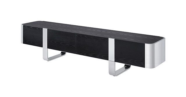 Mueble de TV Leknes Negro con estructura plateada