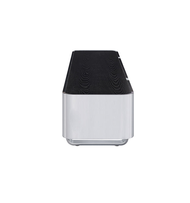Mueble de TV Leknes Negro con estructura plateada