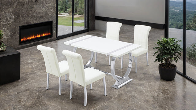 Juego de comedor Holstebro de 5 piezas y 60 pulgadas