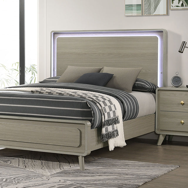 Juego de dormitorio tamaño queen Rainier, gris