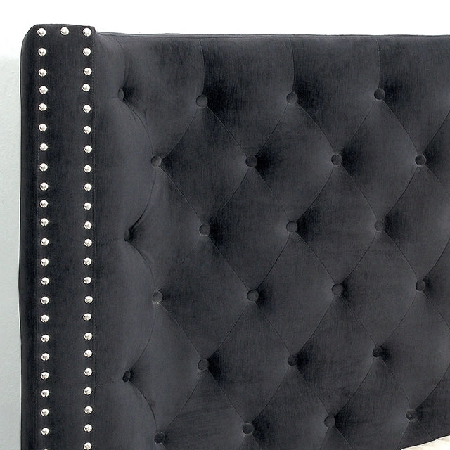 ROSABELLE E. Cama Queen y King, Negro, Gris y Marfil,