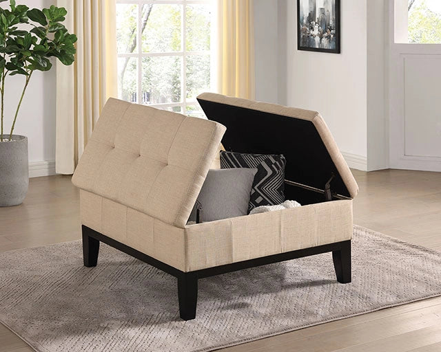 Puf de almacenamiento FAZIO, beige