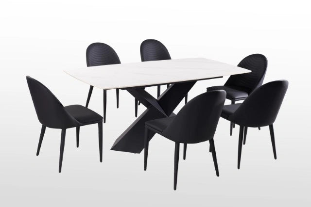Juego de comedor Lenvik de 7 piezas blanco