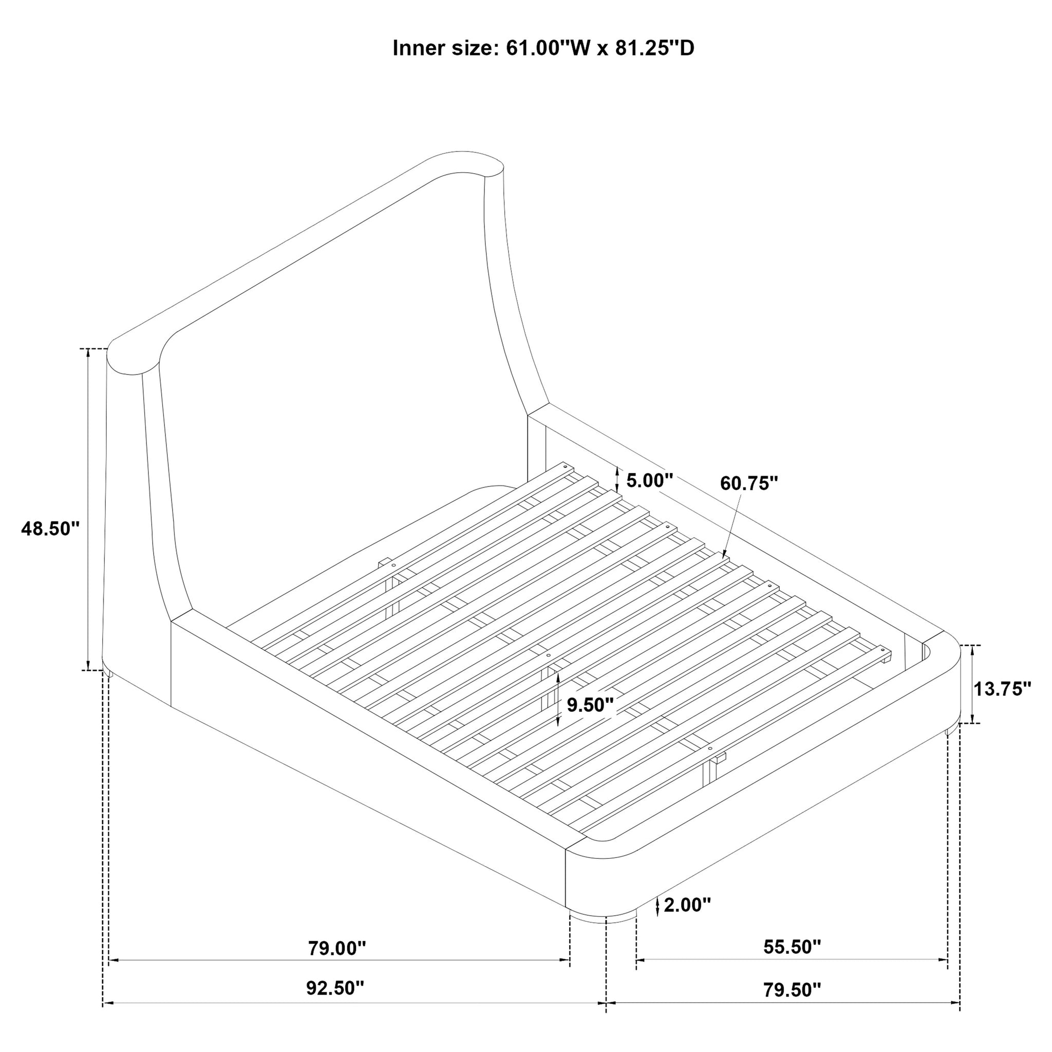 Cama con Plataforma y Cabecero Rennes