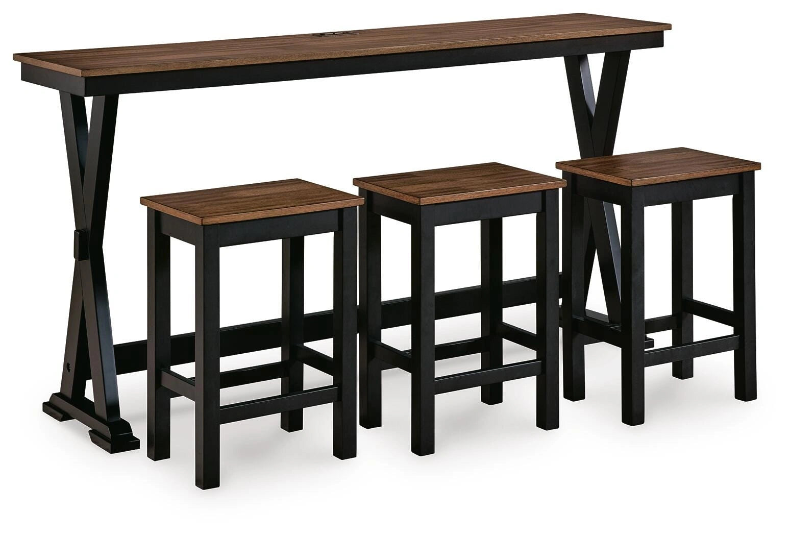Juego de mesa de comedor a la altura de la encimera y 3 taburetes de bar Wildenauer