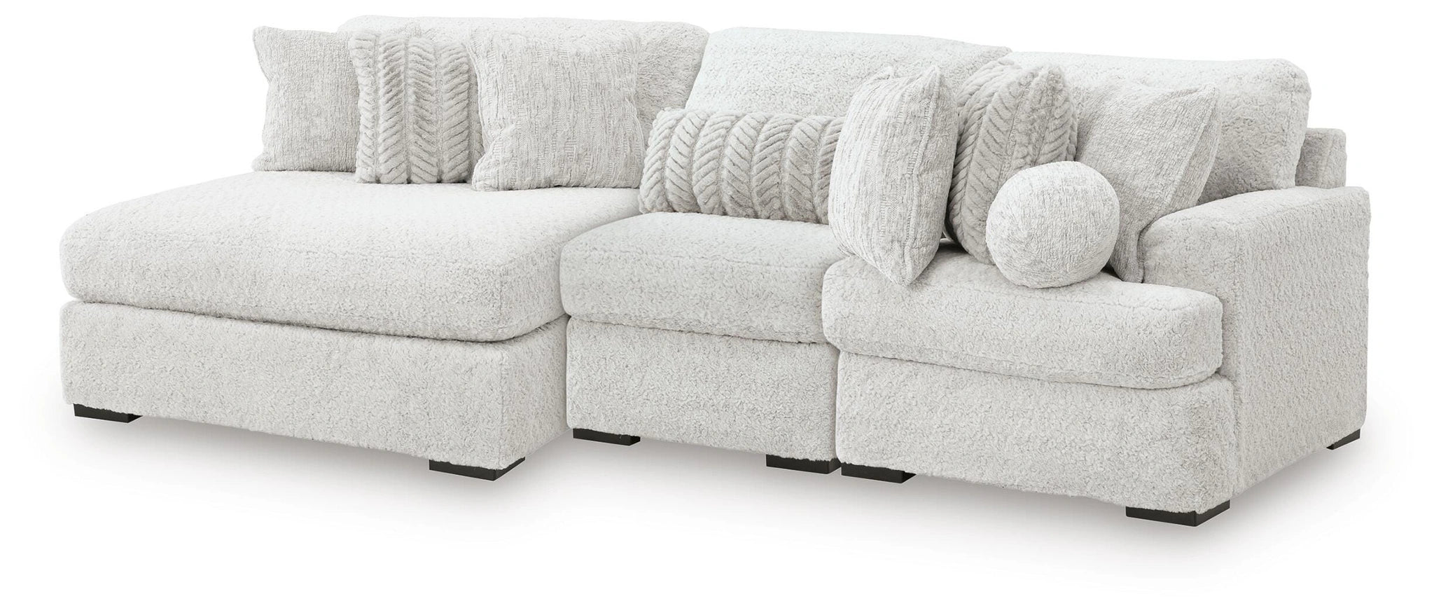 Sofá modular de peluche con chaise longue