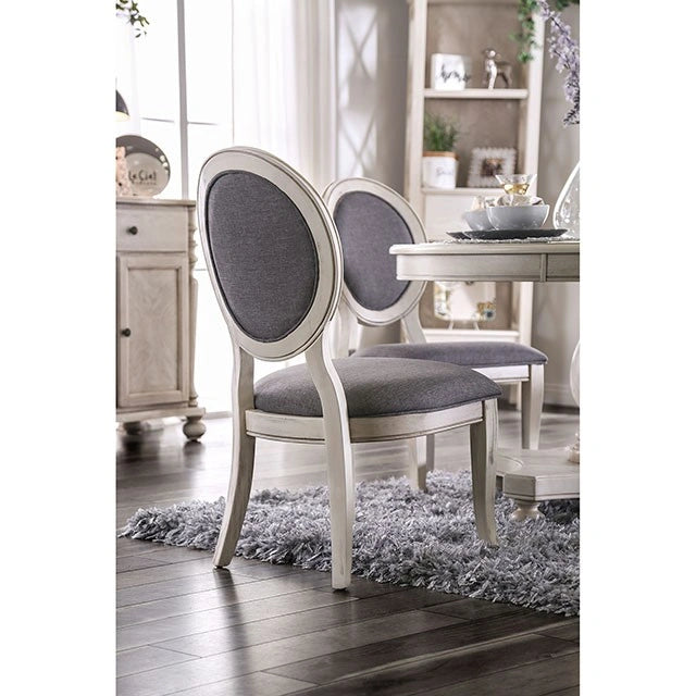 Silla auxiliar Kathryn blanca/gris antiguo, blanco antiguo (2/caja)