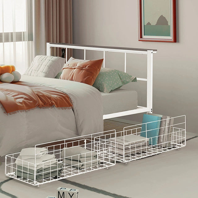 Cama de metal Nicoli Queen con almacenamiento inferior