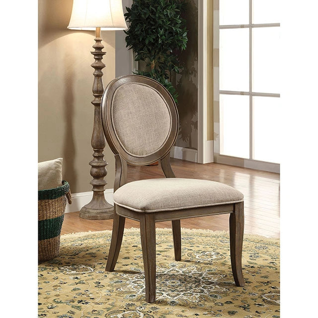 Silla auxiliar Kathryn de roble oscuro/beige rústico (2/CTN)