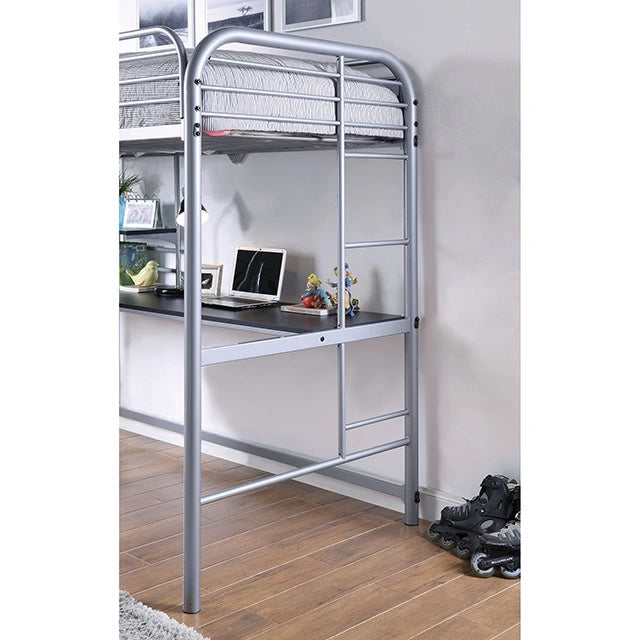 Cama Alta Doble Opal III Negra y Plateada
