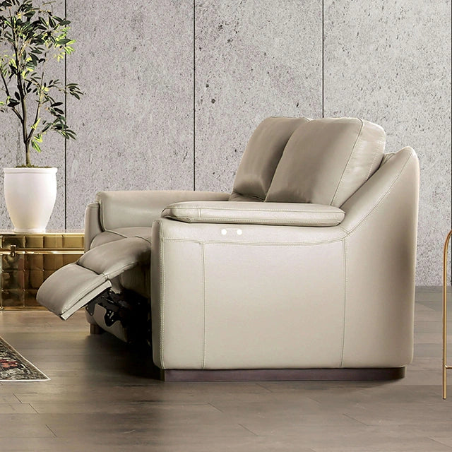 Sofá reclinable eléctrico ALTAMURA, gris y beige