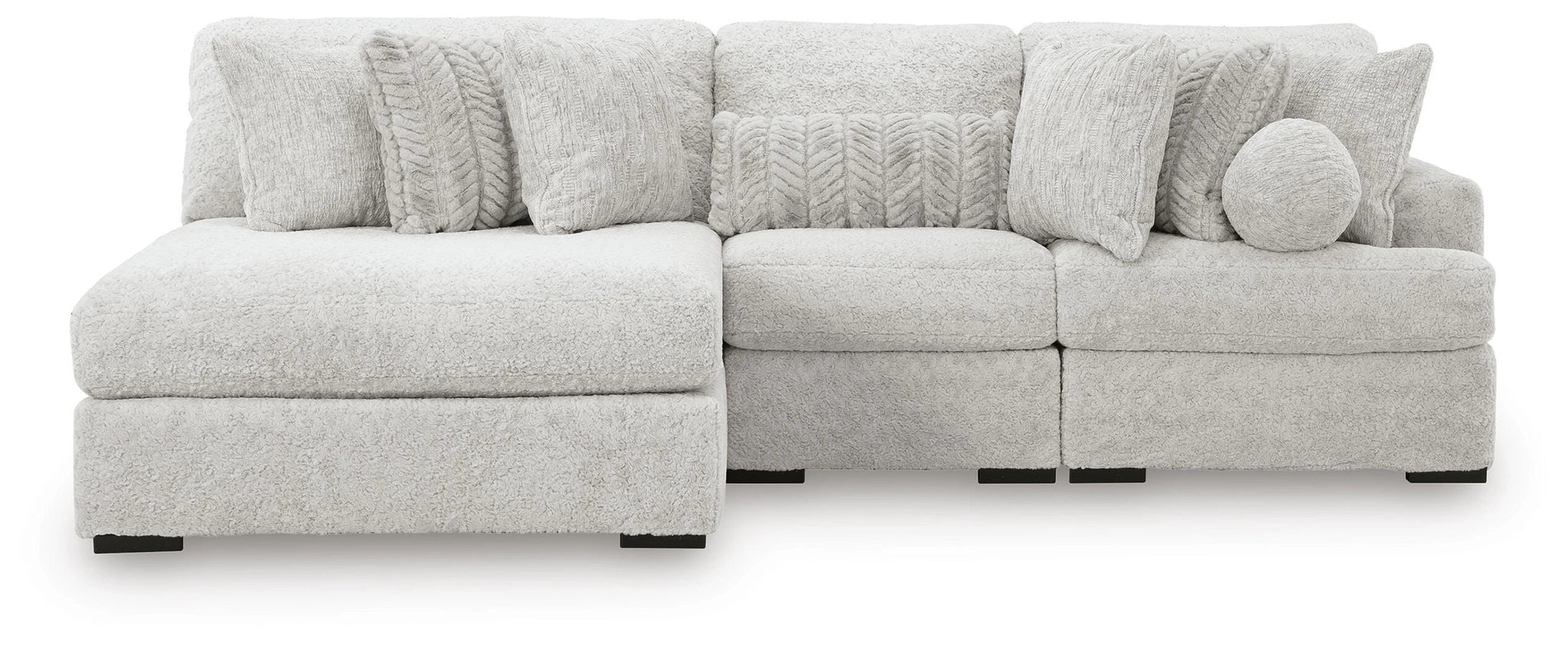 Sofá modular de peluche con chaise longue