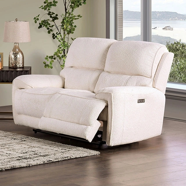 Sofá de dos plazas reclinable eléctrico MORCOTE, beige