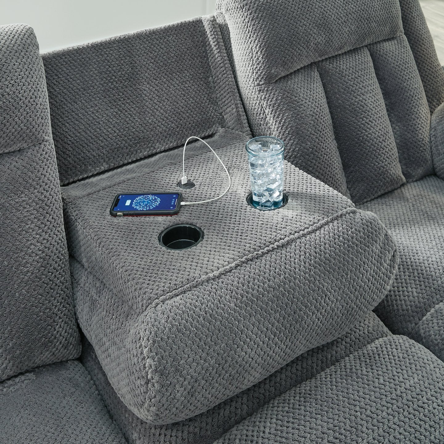 Observation Power Reclining Sofa with Drop Down Table