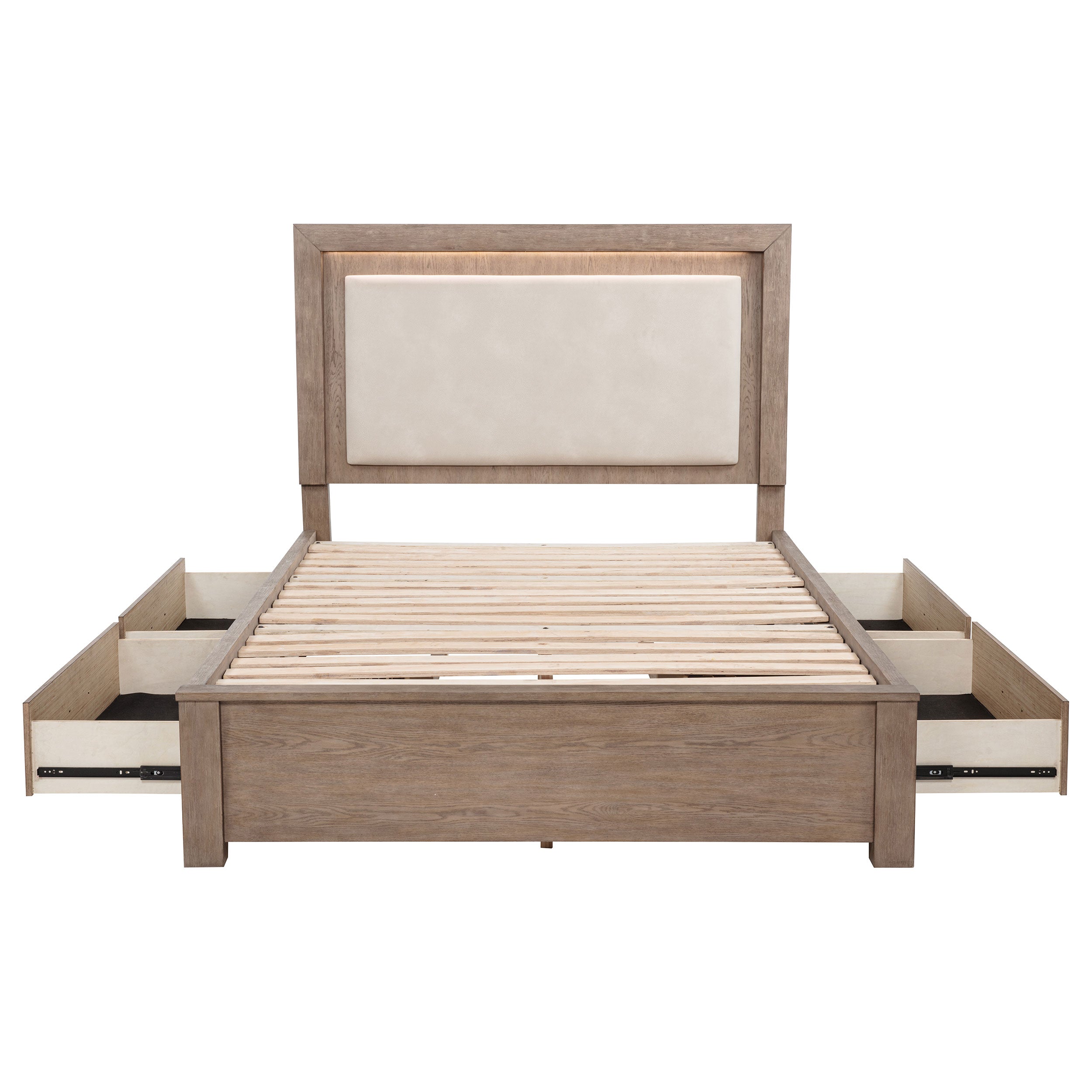 Kenora Panel Platform Storage Bed with LED Lighting