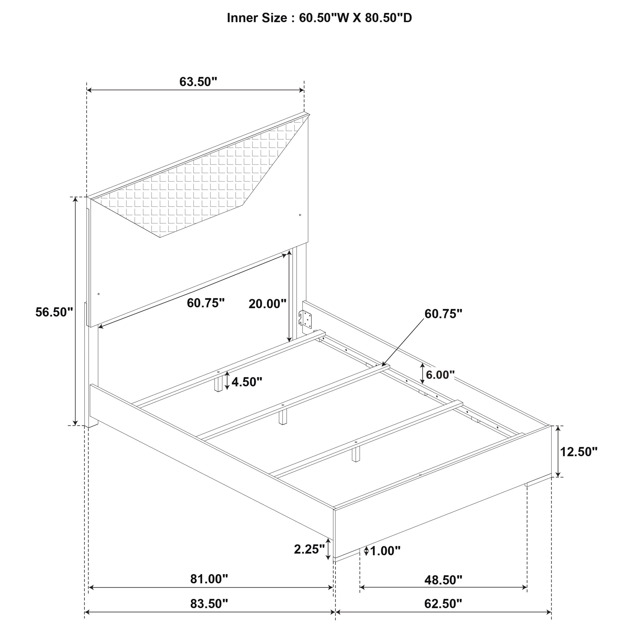 Cama panel Ives con iluminación LED