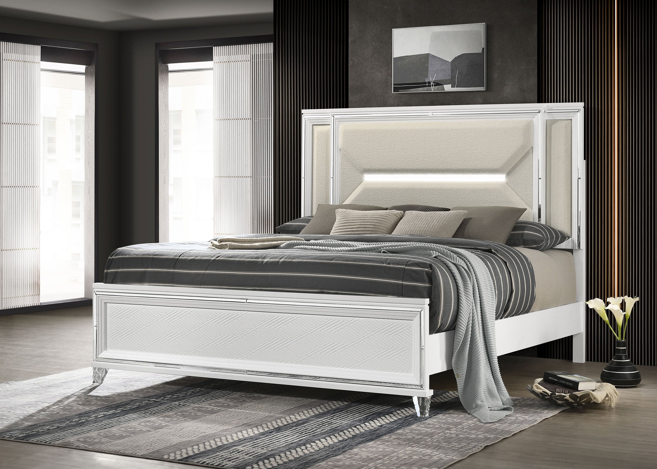 Marmore Panel Bed with LED Lighting